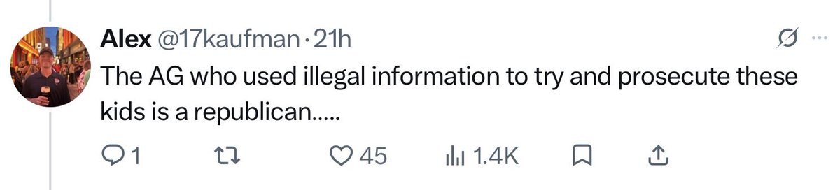 tomhalterman's tweet photo. @17kaufman @ObservantIowan @istatenation Name calling aide, I welcome any evidence you have to back up your claim that a Republican AG tried to prosecute any athletes in this matter. https://t.co/58fDHwlTXb