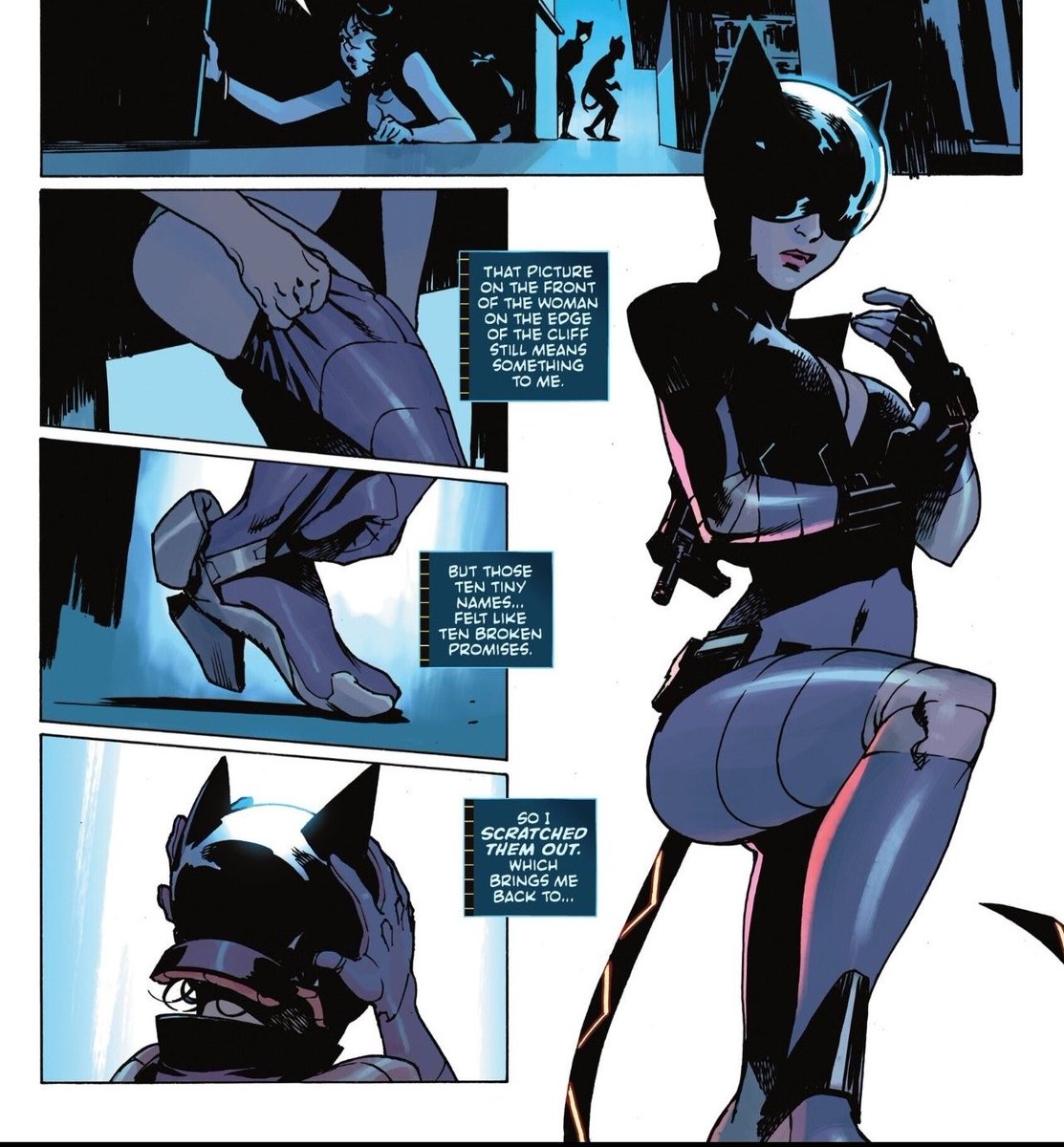 HOLLYROBlNSON's tweet photo. Catwoman suiting up in Absolute Catwoman / Catwoman 2002 https://t.co/eei0Gt8JXO