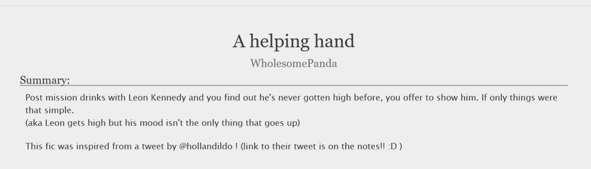 PandaWholesome's tweet photo. I wrote smut about Leon getting high o.o
One shot, 4.7k words
BE WARNED THERE'S NO PLOT IT'S JUST SMUT
#REBFUN
https://t.co/eQeCknLvoI https://t.co/PhzYJaOzMO