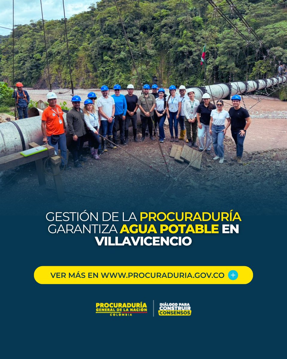 PGN_COL's tweet photo. Gracias al seguimiento preventivo de la @PGN_COL al sistema de acueducto de Villavicencio, entró en operación el viaducto 3 que abastece la Planta de Tratamiento de Agua Potable La Esmeralda, infraestructura clave para el suministro de agua en la capital del Meta. https://t.co/p8OgwLyebb