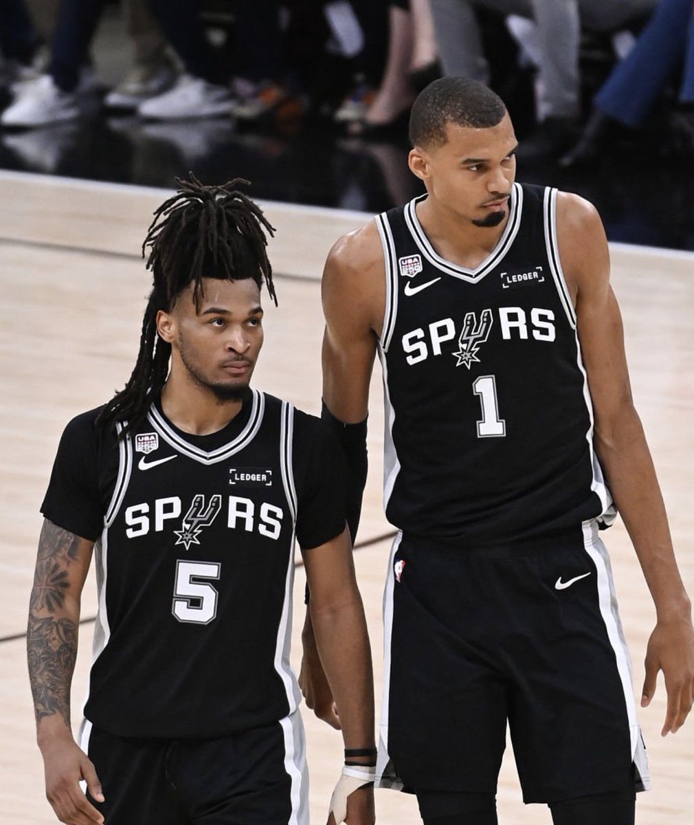 SpursReporter's tweet photo. Stephon Castle admits he wasn’t exactly interested in ending up just anywhere during the 2024 NBA Draft.

The reigning Rookie of the Year says he actively tried to steer his way to San Antonio because he wanted the opportunity to play alongside Victor Wembanyama.

“I was just looking on the defensive side of things (in San Antonio), where being able to pair with Victor was definitely a plus in my eyes.I just thought it would have been a perfect fit, and I feel like it was.”

“I think being (in San Antonio) was always number one on my list. Internally, I always felt like I was the best player in that draft. (But) I didn’t know what could happen. My agent always told me, like, anything can happen in a draft. Like, you could not work out for a team, not have talked to a team, and they can still take you. So, I mean, I wasn’t really planning on playing in Houston. I didn’t really know how any of that worked. I was kind of hoping I could slide my way to San Antonio. It kind of worked out for me.”

(Via @sam_amick)