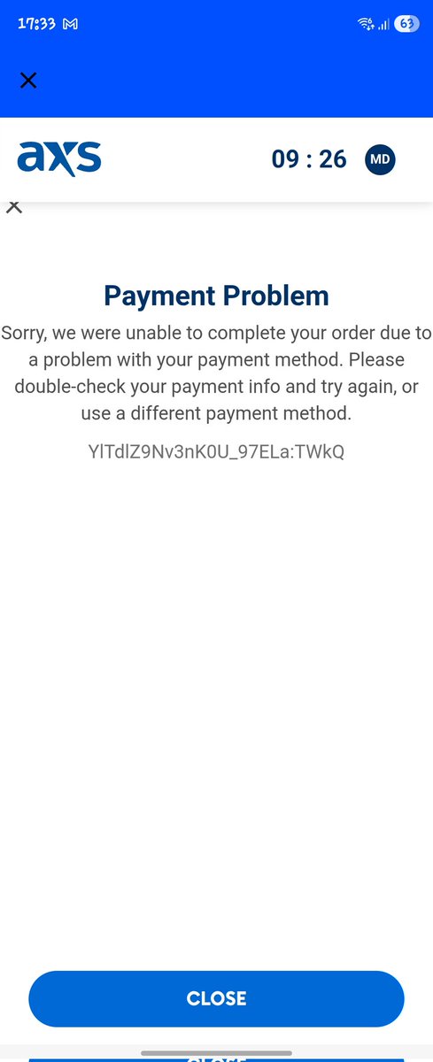 LeeDeeble's tweet photo. @TheO2 Trying upgrade my seats for a concert next week but EVERY TIME I try to pay, this appears. I have tried changing cards, double checking all details, nothing. Please assist ASAP. Lee https://t.co/0vQAE4kwG6