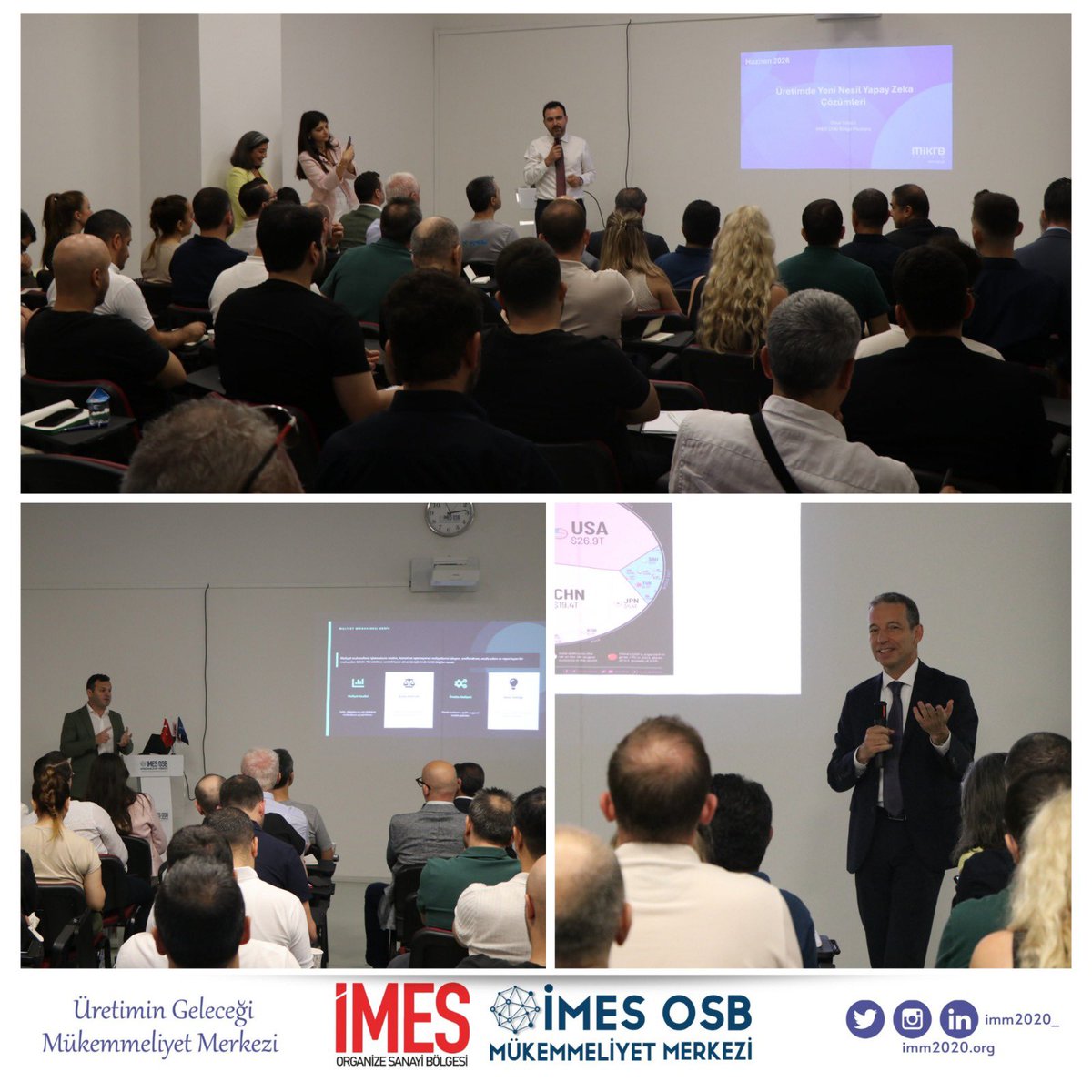 imm2020_'s tweet photo. İMES OSB Mükemmeliyet Merkezi ve Mikro Yazılım iş birliği ile ‘‘Üretimde Yeni Nesil Yapay Zeka Çözümleri Etkinliği’’ sektörden yoğun katılımlar ile başarıyla tamamlandı. https://t.co/8Zx5c1wFiX