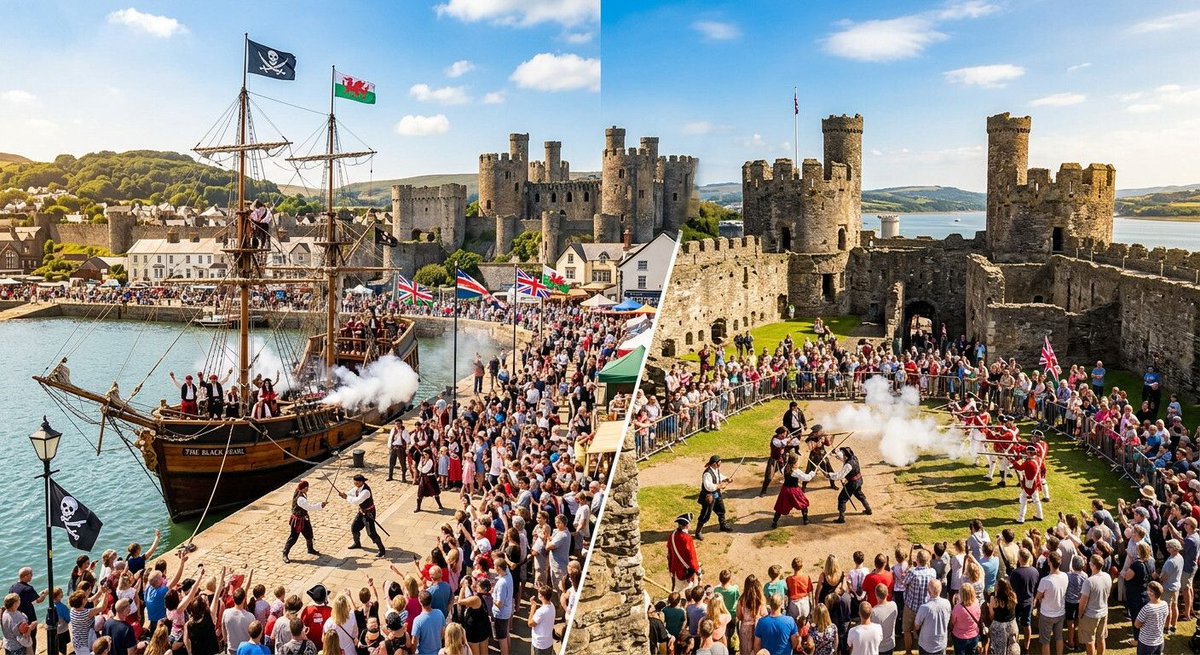 brynmorfa's tweet photo. 🏴‍☠️ DOUBLE PIRATE WEEKEND in Conwy this Sat &amp; Sun 13-14 June! Pirates on the Quay 🚢 + battle re-enactments inside Conwy Castle 🏰 — both FREE! Bryn Morfa is 1 mile away! Full programme: https://t.co/7sCp0XAa3s #ConwyPirates #NorthWales https://t.co/9iAfvRzXji