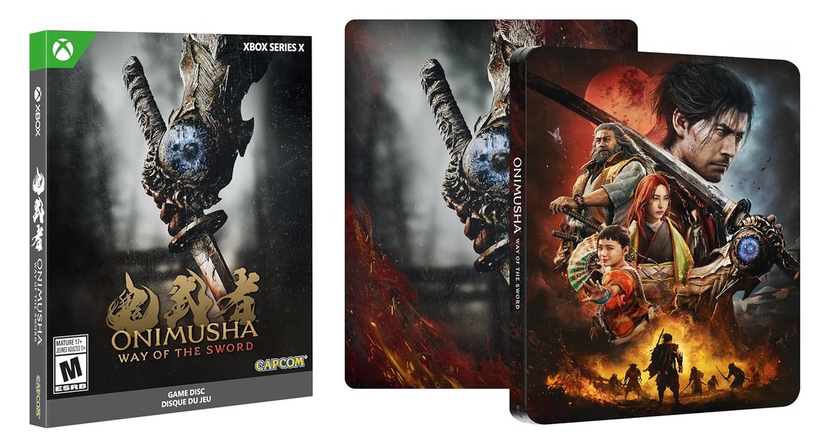 IGNDeals's tweet photo. Steelbook editions of Onimusha: Way of the Sword are up for preorder now at Amazon, with a September 26 release date. The Steelbook ones are $74.99, five bucks more than the regular editions. #ad

PS5: https://t.co/BlDEbzxkFT
Switch 2: https://t.co/VG2PiHfbD9
Xbox: https://t.co/qwj6808nxr