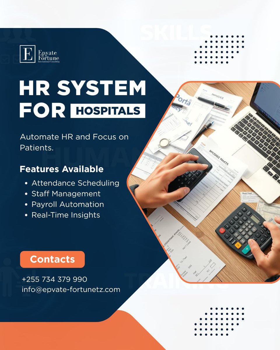 epvatefortune_'s tweet photo. Stop relying on spreadsheets and paperwork. A Smart HR System gives you accuracy, efficiency, and real-time control over your workforce—so every department performs at its best.

📞 +255 734 379 990
📧 [info@epvate-fortunetz.com https://t.co/IRNbgbdSQF