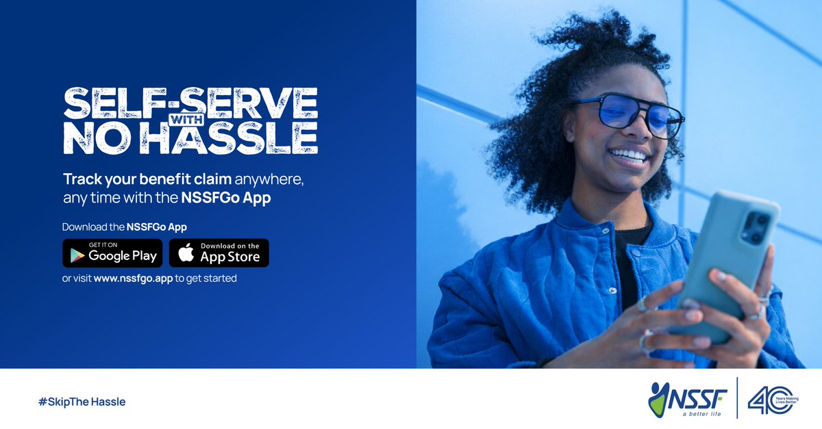 nssfug's tweet photo. Track your benefit claim with ease, anytime, anywhere. No queues. No hassle. Just quick access to your NSSF services right from your phone with the NSSFGo App.

To get started, download the NSSFGo App today or visit the web app. https://t.co/zg8gsyQG03