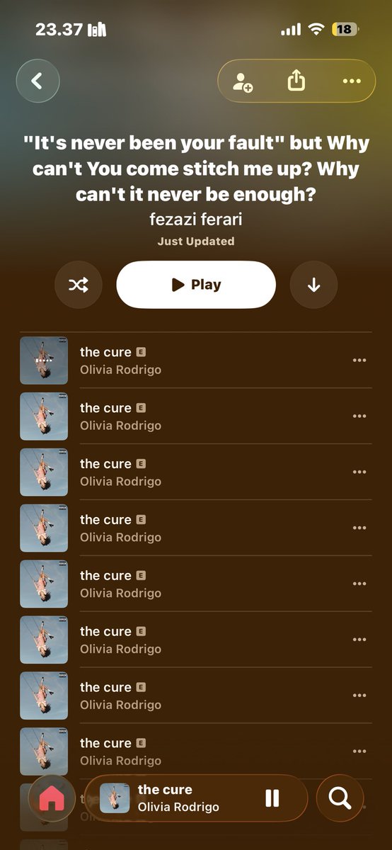 fezazianakmipa's tweet photo. gw tau appmus bs repeat satu lagu unlimited tapi gw lebih suka add 1082927482 lagu yang sama ke dalam satu playlist https://t.co/d30gIc4Y4F