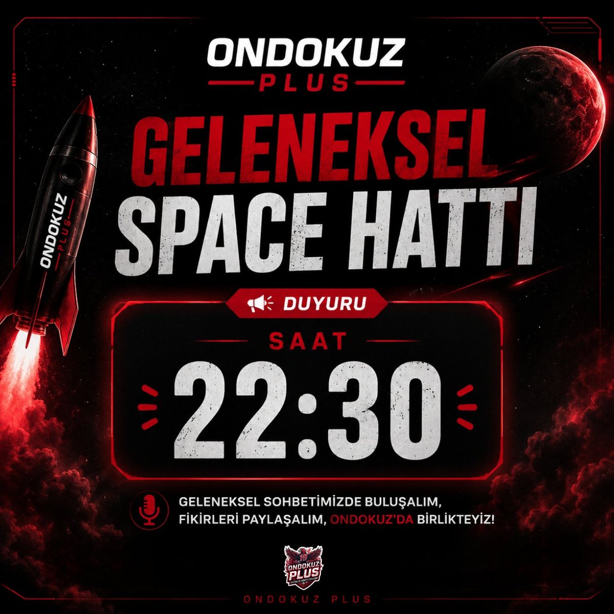 Ondokuzplus's tweet photo. https://t.co/mUS7Z6B5rC yayınımız ile bugün saat 22:30'da sizlerleyiz. Katılımlarınızı bekleriz🖤❤️ https://t.co/ieHQ4oDr25