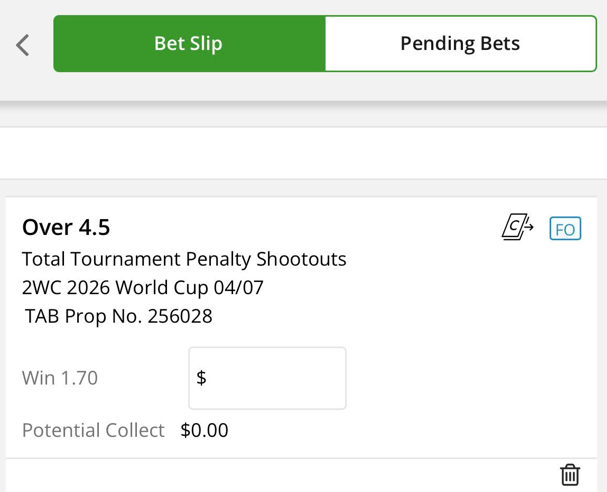 bitchelljones's tweet photo. WORLD CUP BEST BETS -🧵
 
Over 4.5 shootouts - $1.70 (TAB)

5 shootouts in Qatar
Double the number of knockout games
Teams refuse to play to win AET

Bet #1 verdict = Borrow to bet territory

Ask Grandma for your Xmas money early. Deposit. Collect. https://t.co/cVIQFm3R9W