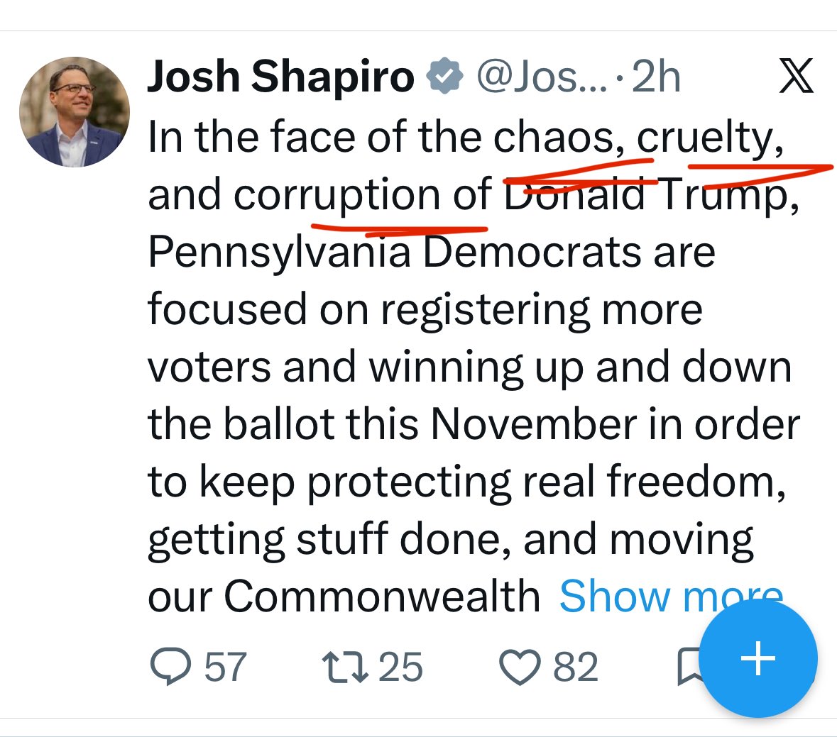 PhilaFreedomGuy's tweet photo. Shapiro obviously paid big bucks—well, his CA billionaires donors gave big bucks—to focus group this phrase, as he’s now used it several times.
(Putting aside the Left purposely causes chaos; Dems are cruel to philly school kids: &amp; welfare/medicaid corruption is in the Billions) https://t.co/ovLIDUlfJb