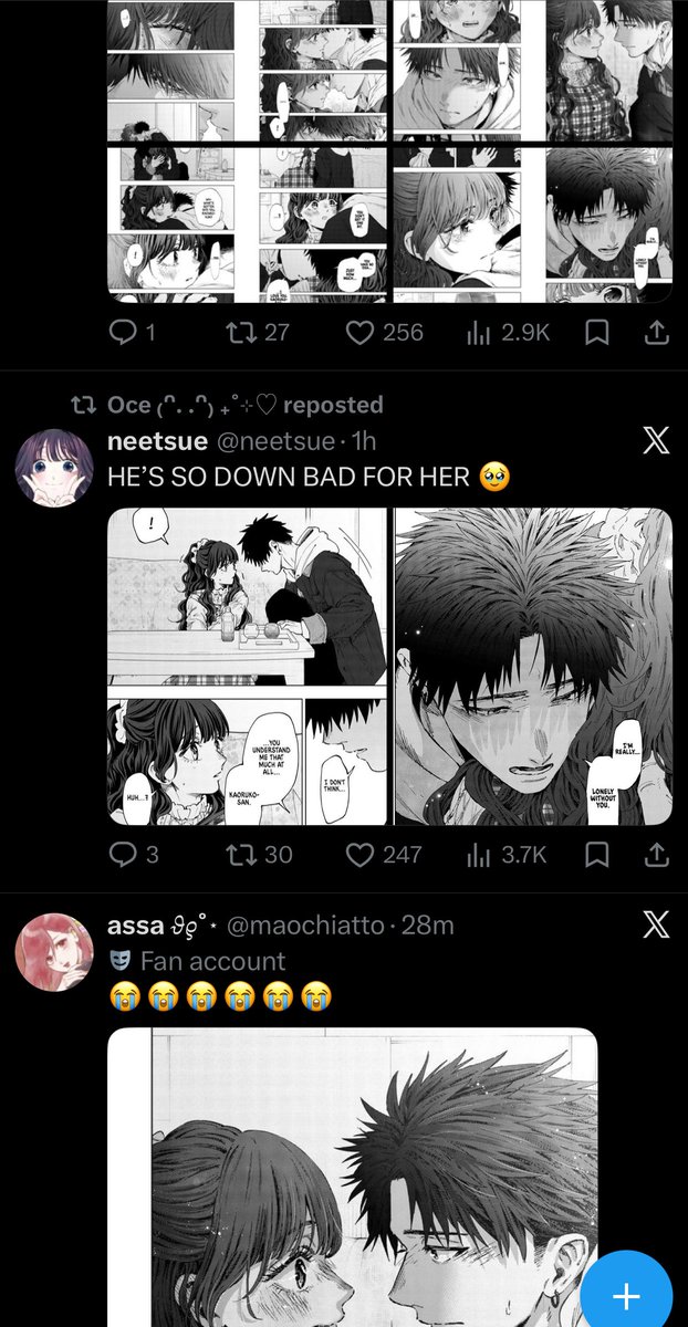 iesuljs's tweet photo. whole tl is kaoruko and rintaro kiss 😭😭😭😭😭😭😭 https://t.co/u5itCYP9m9