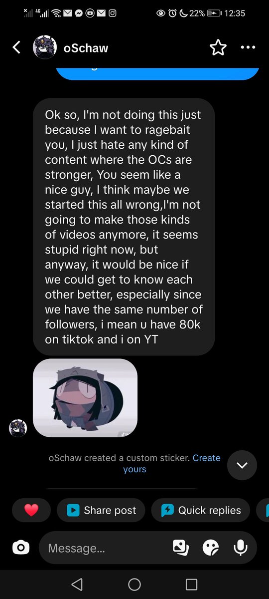 sylvestervein's tweet photo. Well we already resolved it maturely <3 and yes it's a big misunderstanding oschaw is actually a very kind guy he actually value the fpe Fandom a lot, me and him are cool now it was just a big Misunderstanding I have big respect for him https://t.co/tR5ebN2yUD