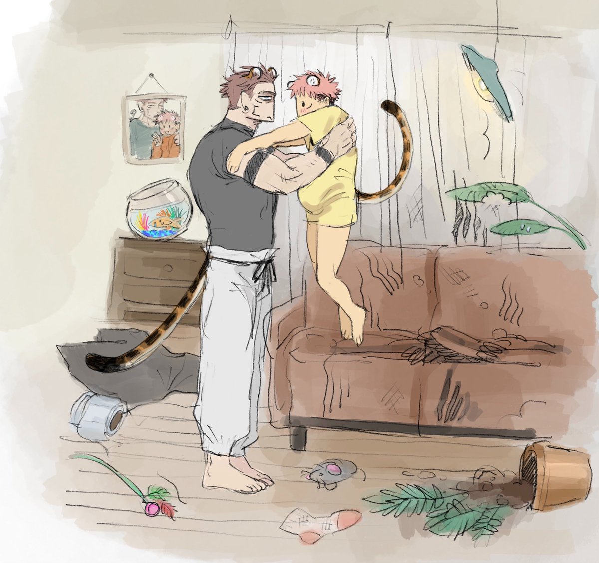 yuumilkk's tweet photo. #sukuita Coming back home after leaving your very pregnant mate alone for 15 minutes https://t.co/4EqCOv8gw2