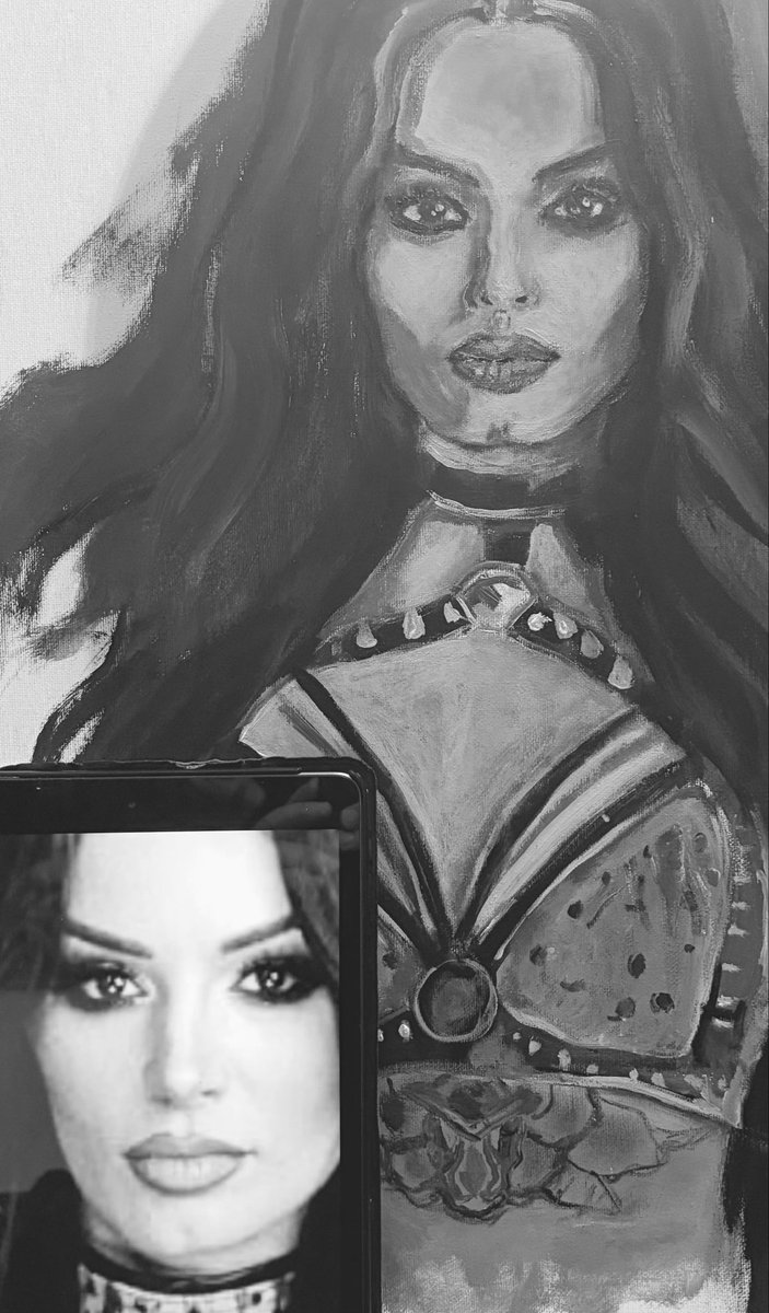 SQotsa's tweet photo. Starting out a new canvas piece 🖤 @Saraya @WWE #paige #saraya #wwe #Art #artwork https://t.co/knxilfmehZ