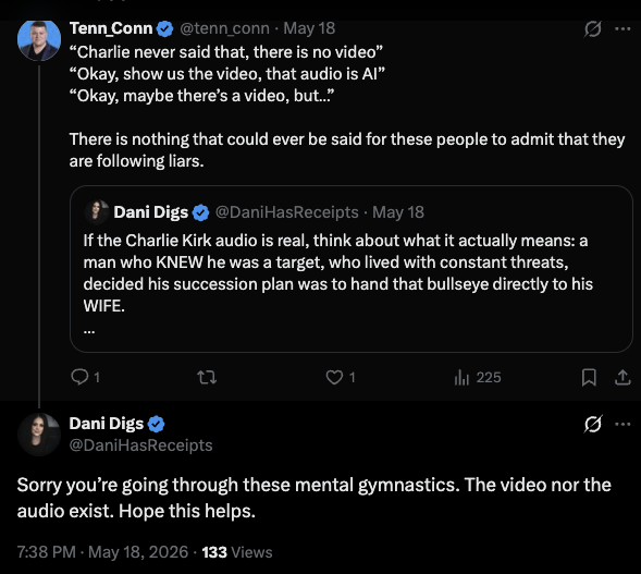 tenn_conn's tweet photo. The video and the audio exist.  Weird.  But <insert next thing to keep the grift going> https://t.co/hjt94nmVo2