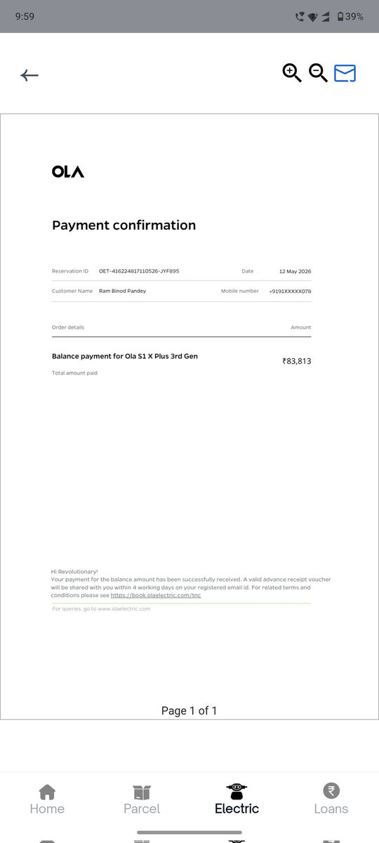 RajLakshmi_91's tweet photo. Never thought I’d have to resort to X, but @OlaElectric’s carelessness has crossed all limits.
1 month ago: Paid the full amount for the new scooter.
Today: Still waiting. No vehicle, no updates.
Is this how you treat loyal customers, @bhash? Please look into this immediately. https://t.co/lCZljSGIxq