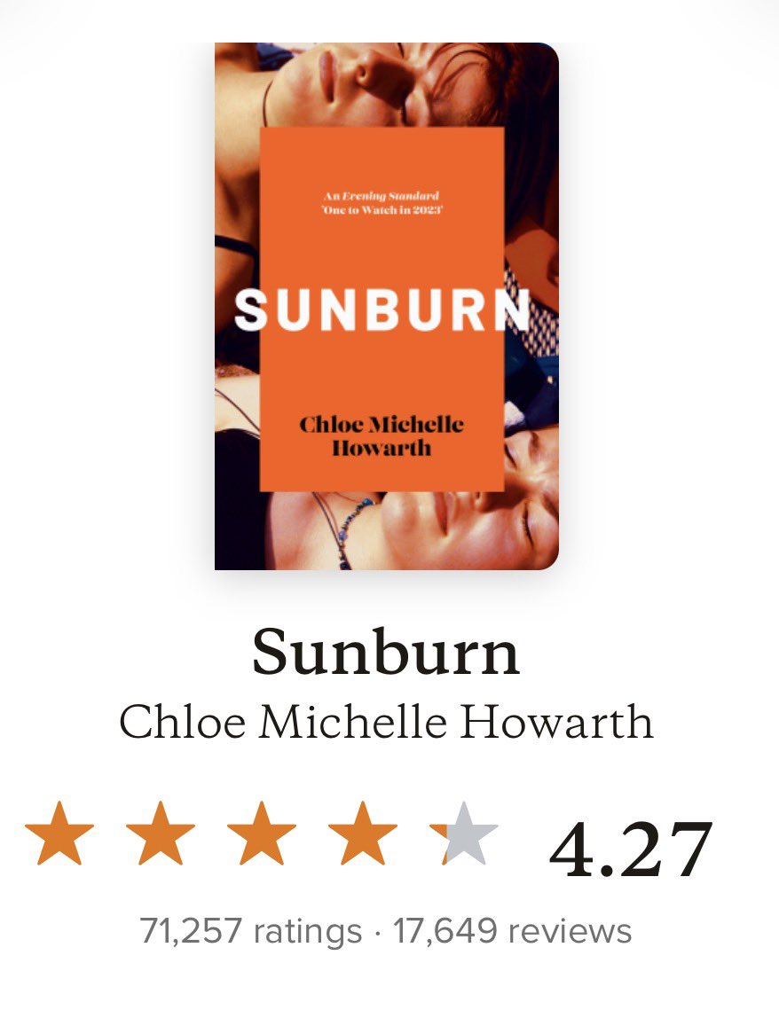 UnctionFunk's tweet photo. this month we drew from a hat! the hat went with @albonellii’s choice of Sunburn by, Chloe Michelle Howarth! https://t.co/gEASdiKmWT