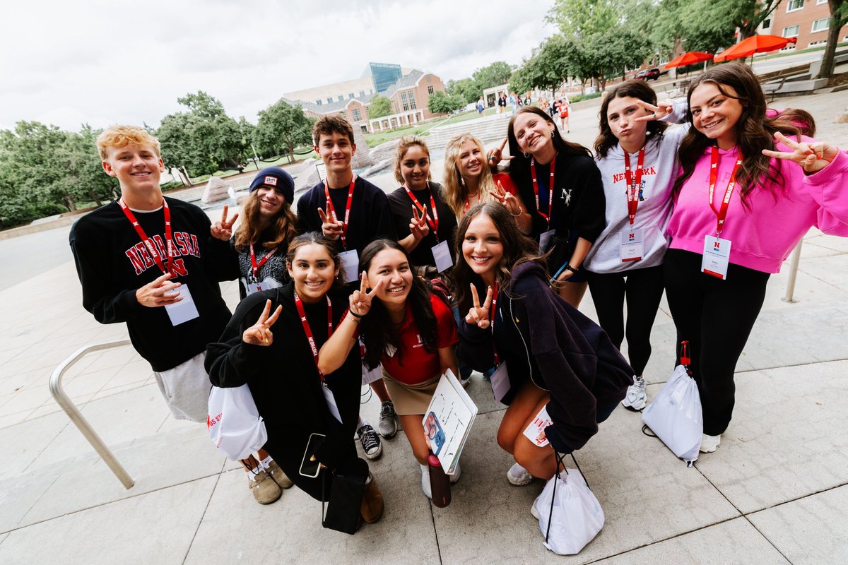 UNLincoln's tweet photo. New faces, big dreams and the start of an even bigger Husker journey ❤️ Welcome to Nebraska! https://t.co/X7BUMY00dA