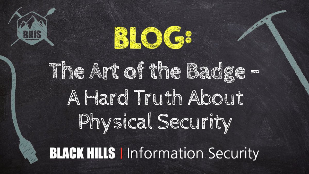 BHinfoSecurity's tweet photo. **NEW** BHIS | Blog
A fake badge. A held door. A few assumptions. That’s all it can take to bypass physical security.

The Art of the Badge: A Hard Truth About Physical Security
by: Robert Boettger | Guest Author
Published: 06/10/2026
Learn more: https://t.co/ZcQ7cICxCv https://t.co/D3eMVj6w83