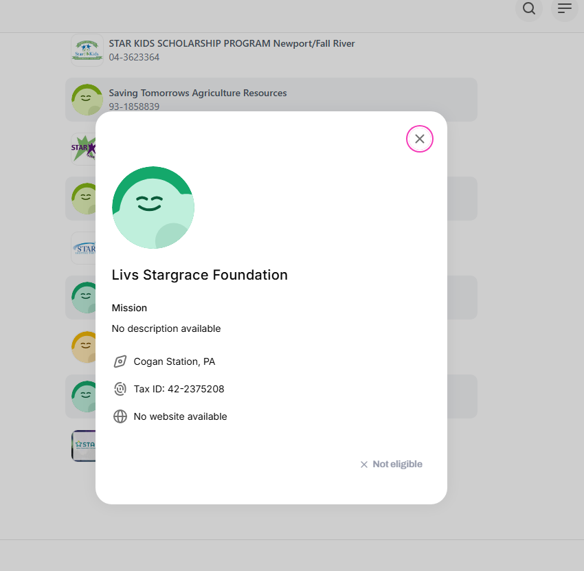 BlessedEdx's tweet photo. @donatedotgg why is livs stargrace foundation not elegible? https://t.co/tEtRDtzw6o