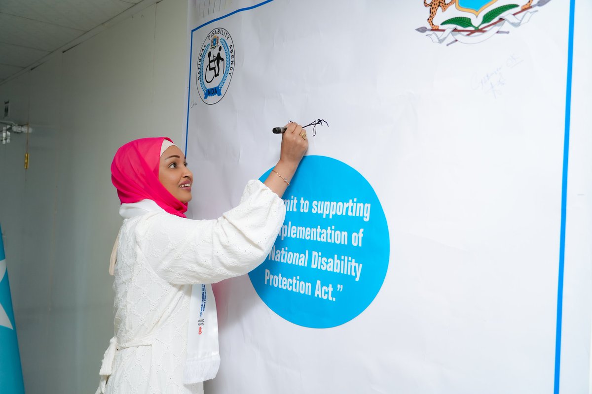 KhadijaMakhzumi's tweet photo. Today in Mogadishu, I officially launched the implementation of Somalia’s Law on the Protection and Rights of Persons with Disabilities, marking an important milestone in our efforts to build a more inclusive and equitable society.

In my remarks, I reaffirmed the Federal Government’s commitment to ensuring that persons with disabilities enjoy equal rights, opportunities, and full participation in all aspects of national life. This law strengthens the protection of their rights and dignity while advancing their meaningful inclusion in our country’s development.

I also called on government institutions, civil society, development partners, and the wider community to work together to ensure its effective implementation. In particular, Article 7 affirms the right of persons with disabilities to representation at all levels of decision-making, reflecting our shared responsibility to promote inclusion, participation, and equal opportunity for all citizens.