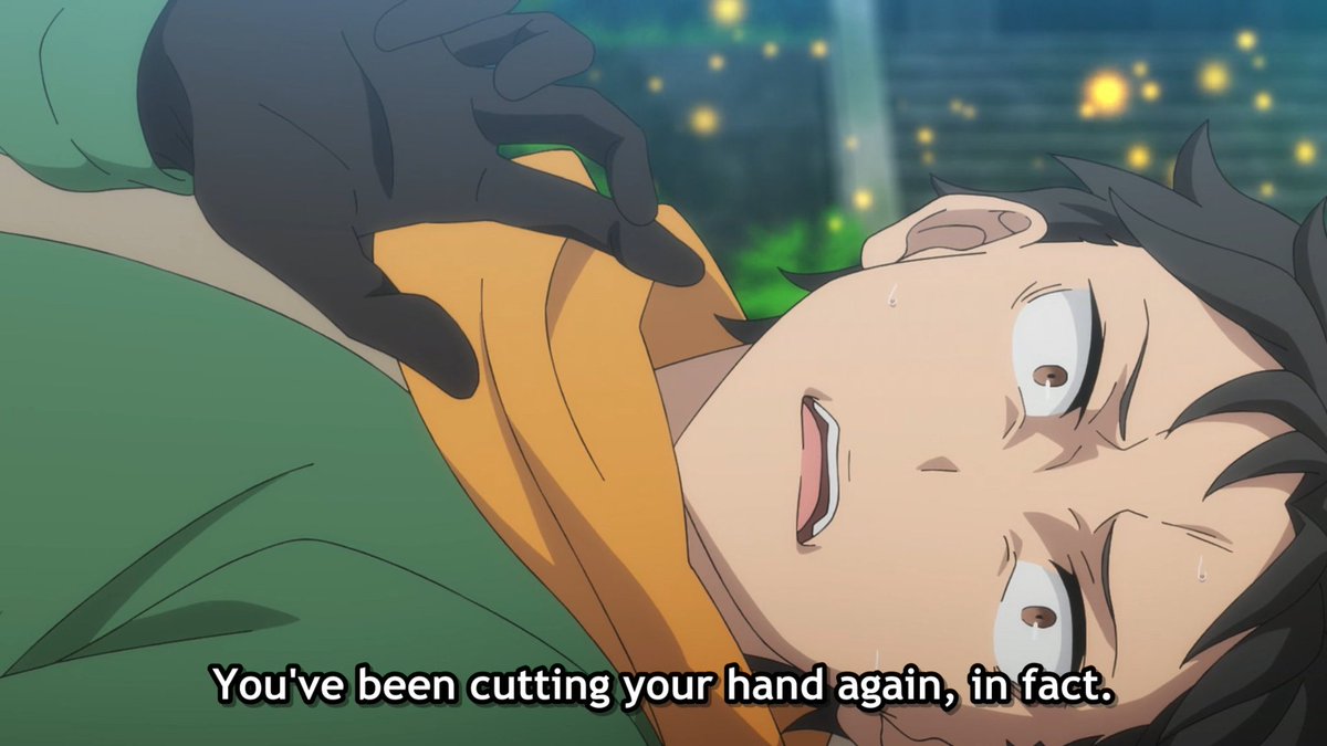 ChibiReviews's tweet photo. Thought this was going to be Censored

I wonder how many people understood how dark this reveal actually is for Subaru. Its implied he straight up harms himself to cope with the trauma.

Very surprised they kept it in https://t.co/heqG4tlQDE