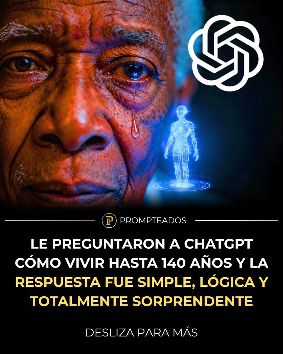 honordetigre's tweet photo. Le preguntaron a ChatGPT cómo vivir hasta 140 años y la respuesta fue simple, lógica y totalmente sorprendente...

- Hilo - https://t.co/bRVMjUJw9w