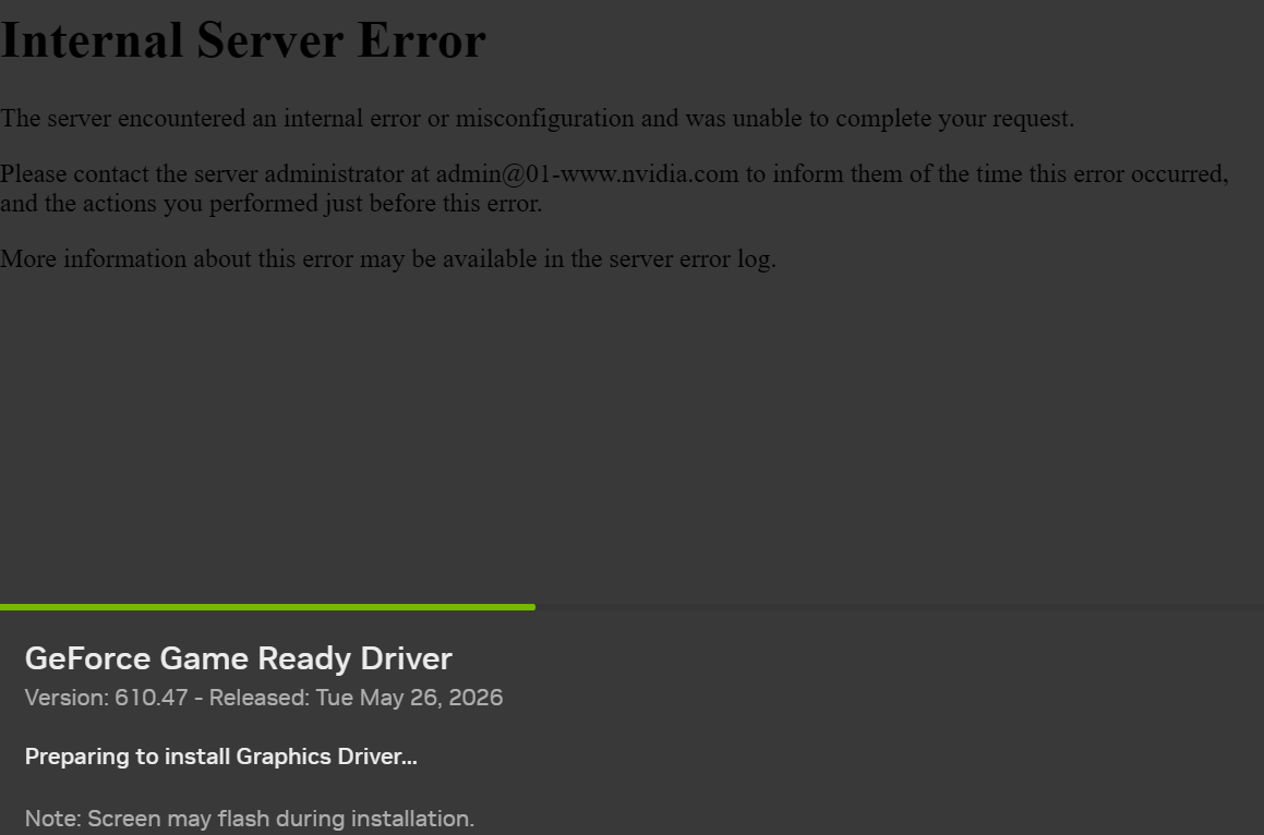Nvidia app always fills me with great confidence that there won't