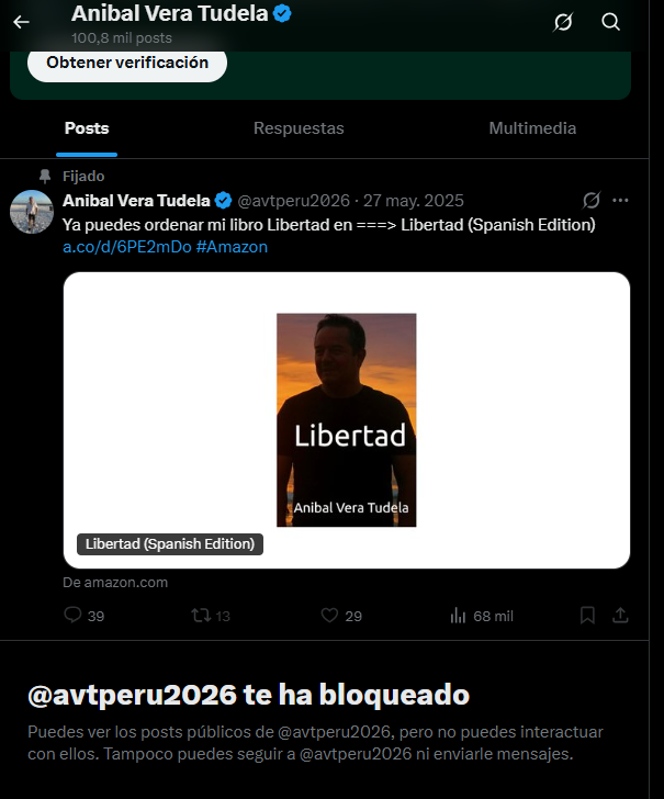 _edw98's tweet photo. @avtperu2026 ahora que dirás? me bloqueas y te quieres hacer el "machito" insultándome? Este es el nivel de debate que tiene alguien que quiere postular a un doctorado? https://t.co/1Qk7WUXEy9