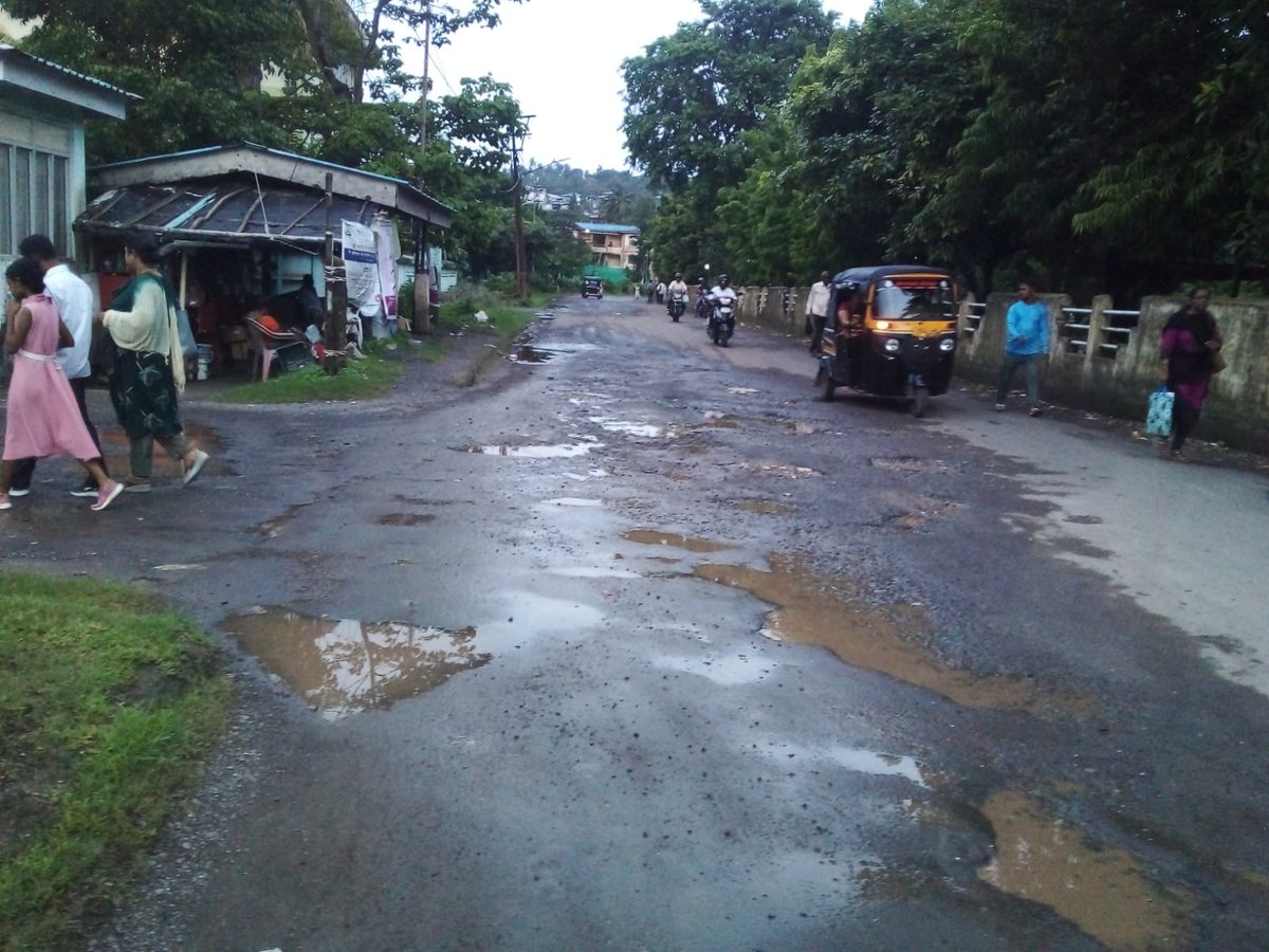 oroandaman's tweet photo. Road in dilapidated condition leading from Junglighat School to Graveyard Prem Nagar... https://t.co/Z7Ab91waPt
