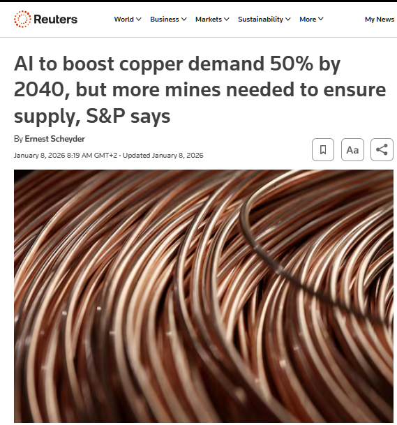 Raju33C's tweet photo. AI STOCKS GOT THE FIRST WAVE.
COPPER MAY GET THE NEXT ONE.

The macro is lining up fast:

CPI: 4.2% in May
SpaceX IPO target: $75B
SpaceX $SPCX valuation talk: $1.75T
Copper demand: 28M tonnes - 42M by 2040
Copper foil electronics market: 12.5% CAGR into 2032

This is the part that gets me bullish:

AI is digital on the screen, but physical in the ground.

Data centers need power systems.
Satellites need advanced circuits.
Defense networks need secure metals.
High-speed electronics need copper foil.
Grids need copper at scale.

Now NovaRed Mining Inc. adds Colonel Mark A. Calabrese, Ret. to the Advisory Board.

Military intelligence.
Defense contracting.
Strategic risk.
Global operations.

$NRED C$1.50 / $NREDF $1.07

Wilmac gives the copper exposure.
Calabrese gives the national-security angle.
The macro gives the fuel.

Be smart - this isn’t advice, just my observations. Always do your own research.

$NVDA $GRAB $BIYA