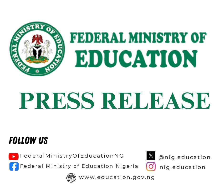 NigEducation's tweet photo. FEDERAL MINISTRY OF EDUCATION
PRESS RELEASE

1st June, 2026

FG APPROVES STRICT GUIDELINES ON HONORARY DOCTORATE DEGREES TO RESTORE CREDIBILITY OF NIGERIAN UNIVERSITIES

The Federal Government has approved comprehensive Guidelines for the Award and Use of Honorary Doctorate Degrees in Nigeria to strengthen academic integrity, transparency, and the credibility of the university system.

The Honourable Minister of Education, Dr. Maruf Tunji Alausa, CON, disclosed that the policy addresses concerns over abuse, commercialization, and misuse of honorary awards. The guidelines were developed by the National Universities Commission (NUC) and approved by the Federal Executive Council.

The framework sets clear rules on eligibility, nomination, approval, conferment, usage, and revocation of honorary doctorate degrees. It restricts eligibility to approved universities that have graduated their first PhD set and limits awards to a maximum of three per convocation.

All honorary degrees must carry the designation “Honoris Causa,” and recipients are prohibited from using the title “Dr.” The guidelines also establish oversight mechanisms, including a Special Fraud Unit under the NUC to monitor compliance.

Universities are required to publish recipients’ names, provide orientation to awardees, and implement revocation procedures where necessary.

The Federal Government directed strict compliance, warning that violations may attract sanctions including suspension of accreditation activities and dissolution of governing councils.

Folasade Boriowo
Director, Press and Public Relations