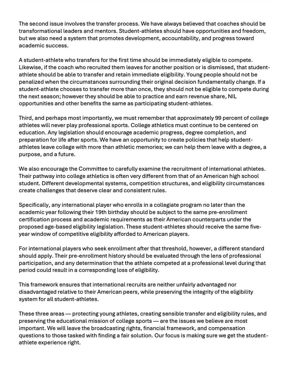 RossDellenger's tweet photo. John Calipari, who has been on the Hill lobbying for Congressional involvement, pens a letter to US Senators over legislation, co-signed by several others and supported by the coaches association. https://t.co/XOxo8Kt0Lt