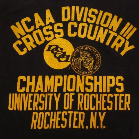 thefinnmckenty's tweet photo. Vintage athletic graphics are some of the best typography inspiration.

Most of it was done by non-designers (just some random guy at the print shop), so there's a lot of really odd, unconventional details that you can borrow to make something stand out.

Eg, how "championships" and "university" are in different weights so they could cram in all those letters.