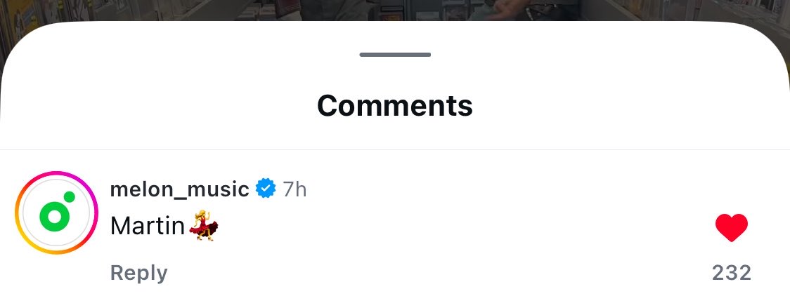 MartinEdwardsID's tweet photo. #MARNEWS📰 Melon_Music menyebut Martin lewat kolom komentar reels Instagram terbaru CORTIS  

“Martin💃🏻” 

melonmusic sunbaenim pasti ketawa juga yaa sama tingkah lucu uri leader 🤣🤣 Martin such a DIVA 💃🏻

#마틴 #MARTIN #CORTIS #코르티스 https://t.co/HBAG98dBPr