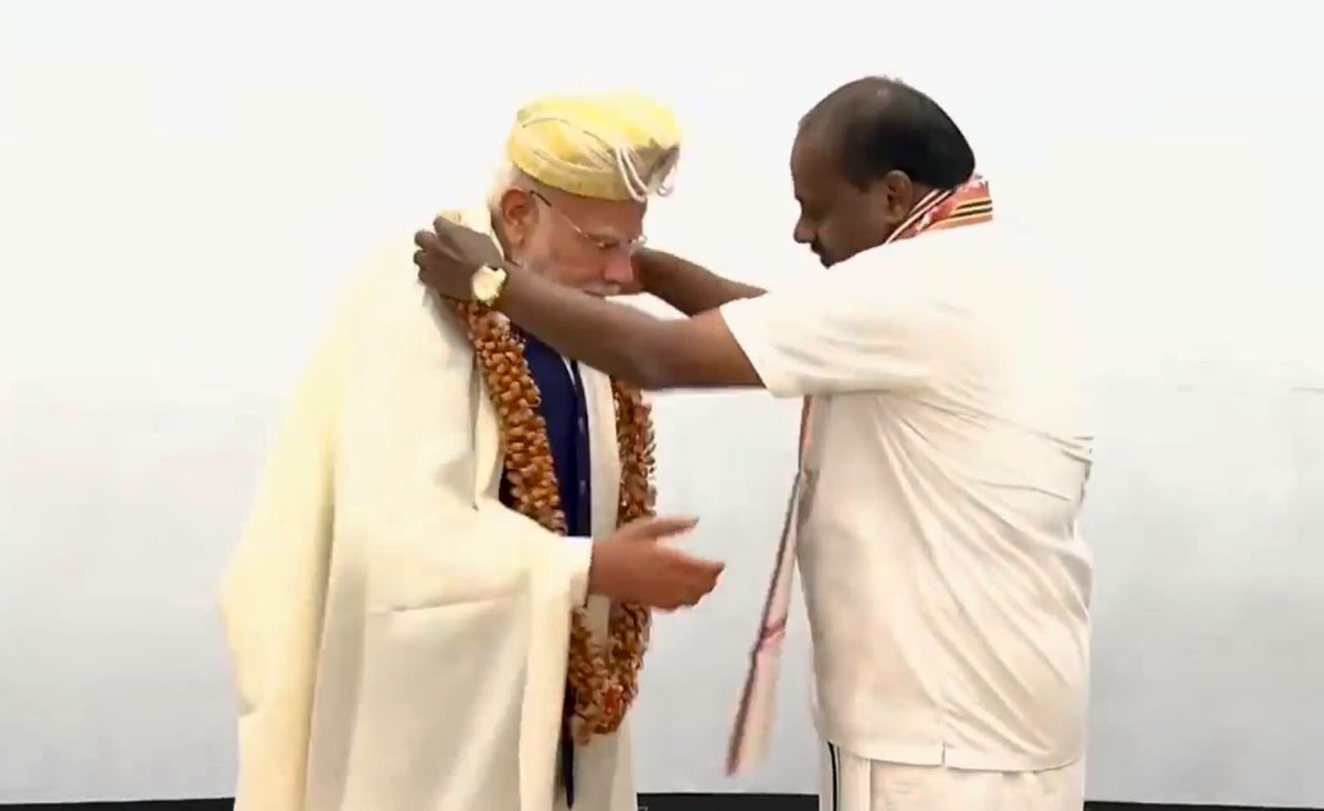 hd_kumaraswamy's tweet photo. Participated in the NDA Conclave chaired by Hon’ble Prime Minister Shri @narendramodi avaru in New Delhi today.

On this occasion, I conveyed my heartfelt congratulations to Hon’ble PM Shri @narendramodi avaru on the completion of 12 years of transformative NDA governance and on becoming India’s longest-serving elected Prime Minister.

Over the past decade, his visionary leadership has ushered in an era of unprecedented development, good governance, social empowerment and national resurgence. 

The remarkable progress achieved across infrastructure, digital transformation, welfare delivery, manufacturing, healthcare and global engagement stands as a testament to his unwavering commitment to the service of the nation.

The NDA remains firmly committed to the vision of a Viksit Bharat and to advancing the aspirations of 140 crore Indians under the able leadership of Prime Minister Modi avaru.

#LongestServingElectedPMModi #NDA