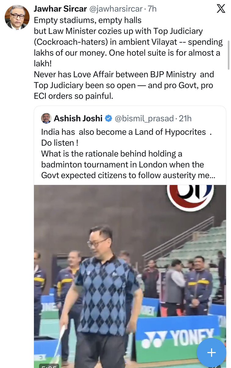 Iyervval's tweet photo. Shame on you @paranjoygt @jawharsircar !!! Spreading fake news! @arjunrammeghwal was in Jagannath Puri mandir today. Last I checked that is 8000 kms away. Putting out a video from November 2025? You couldn’t even do a basic check of his timeline? https://t.co/2hKwP40tBH