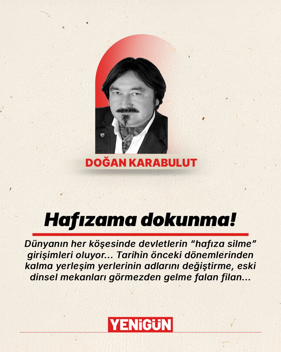 izmirdeyenigun's tweet photo. ✍️Doğan Karabulut yazdı.
📌Hafızama dokunma!
https://t.co/aghvqYPngd https://t.co/5OFjq6DeZS