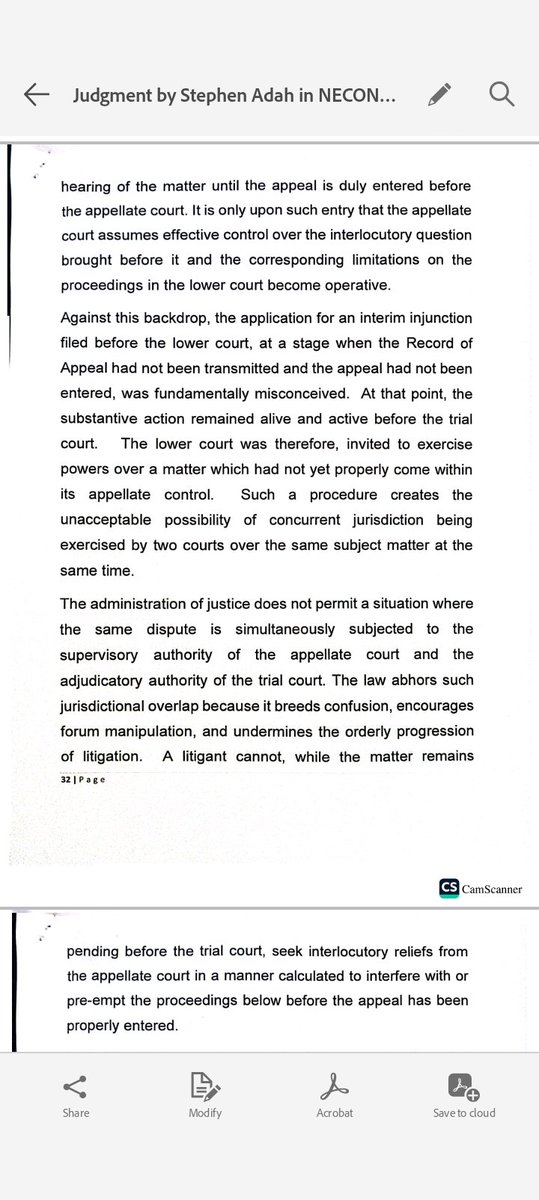 ChidiOdinkalu's tweet photo. The judgment of @SupremeCourtNg in this @nestoilltd & @NecondeEnrgyLtd case is a rare & staggering record of corrupt #JudicialMalpractice at senior appellate level.

The only surprise is how or why the court stops short of referring for appropriate disciplinary sanctions the conduct of both the @CourtAppealNg Justices & of the #SANs with whom they were manifestly complicit.