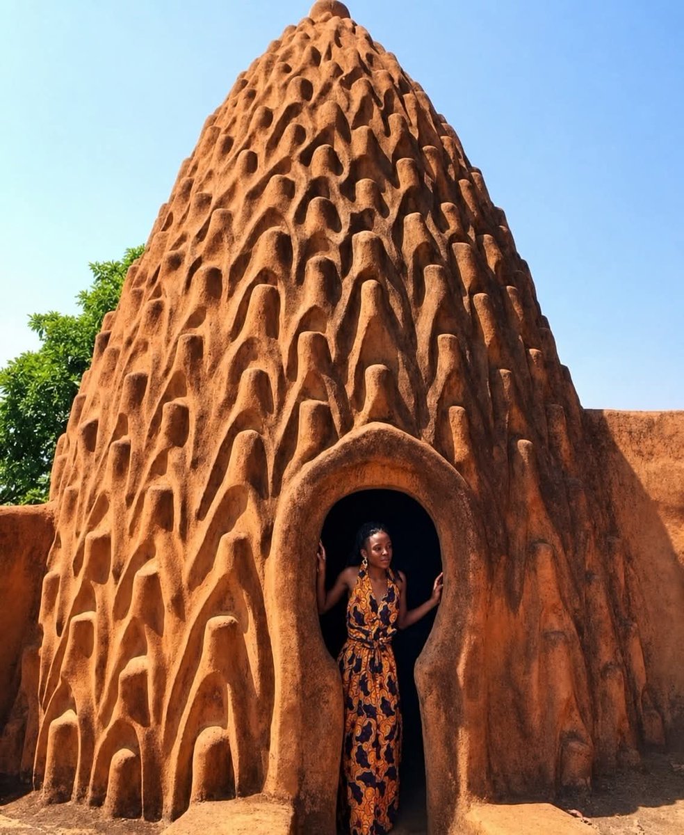 historical_Afr's tweet photo. Beautiful African architecture from the Musgum tribe, Cameroon 🇨🇲 😍. 

Built from mud and local materials, structures like these stay naturally cool in the scorching heat and showcase the ingenuity of traditional African builders.

Africa's architectural heritage is filled with innovations that worked with nature long before modern technology.