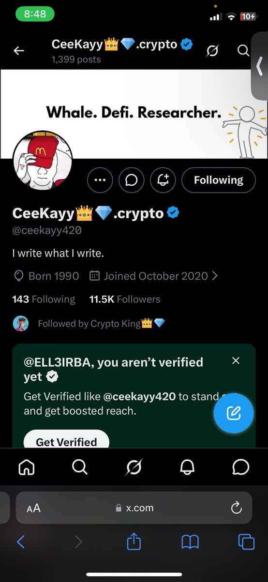 ELL3IRBA's tweet photo. @cryptosanthoshK @ceekayy420 done! https://t.co/CZ0Ku0n790