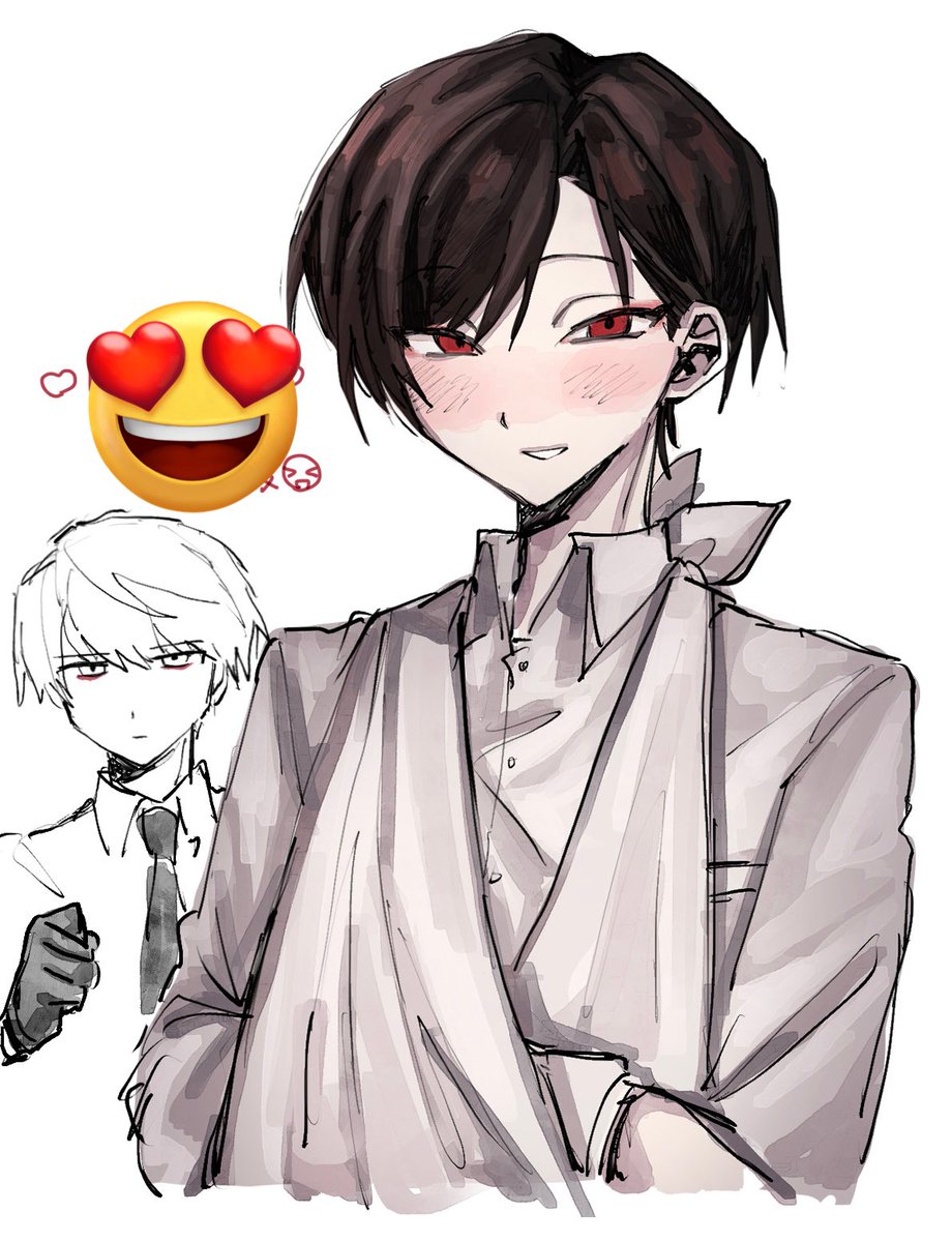 im_fva's tweet photo. 何も知らないフォーワーさんに描いてもらった有明と背後の立ち絵大崎を見てください https://t.co/bXi5EWbGS0