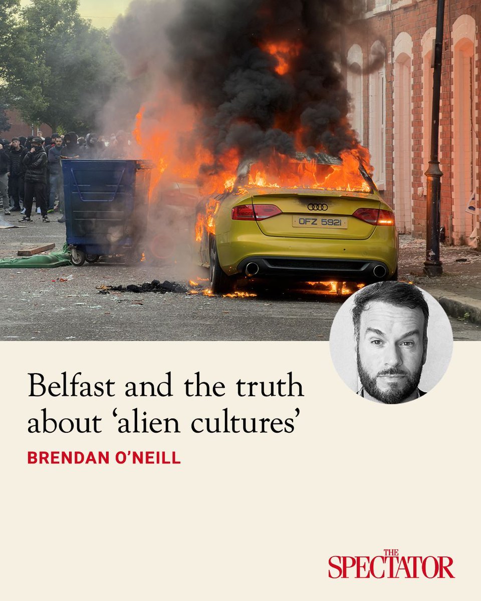 spectator's tweet photo. How would you describe a culture where women are flogged in public for 'inappropriate dress'? A culture where one woman suffered 40 lashes from a leather whip for the crime of wearing trousers and a T-shirt? A culture where a man who lies with a man risks being whipped a hundred times before being put in a dank cell for five years? 

Personally, I would call such a culture 'alien'. In fact, I would call it backward, regressive, inhuman and morally inferior to the freer, more forgiving culture we Brits are lucky to live in.

 Why, then, was the unionist MP Jim Allister rebuked in the Commons yesterday for suggesting that the bloodletting maniac in Belfast heralded from an 'alien culture'? For all of the primitive punishments listed above, all that state barbarism, took place in the nation where he was reportedly born: Sudan.

✍️ Brendan O’Neill

Article | https://t.co/SAZamtVgGI