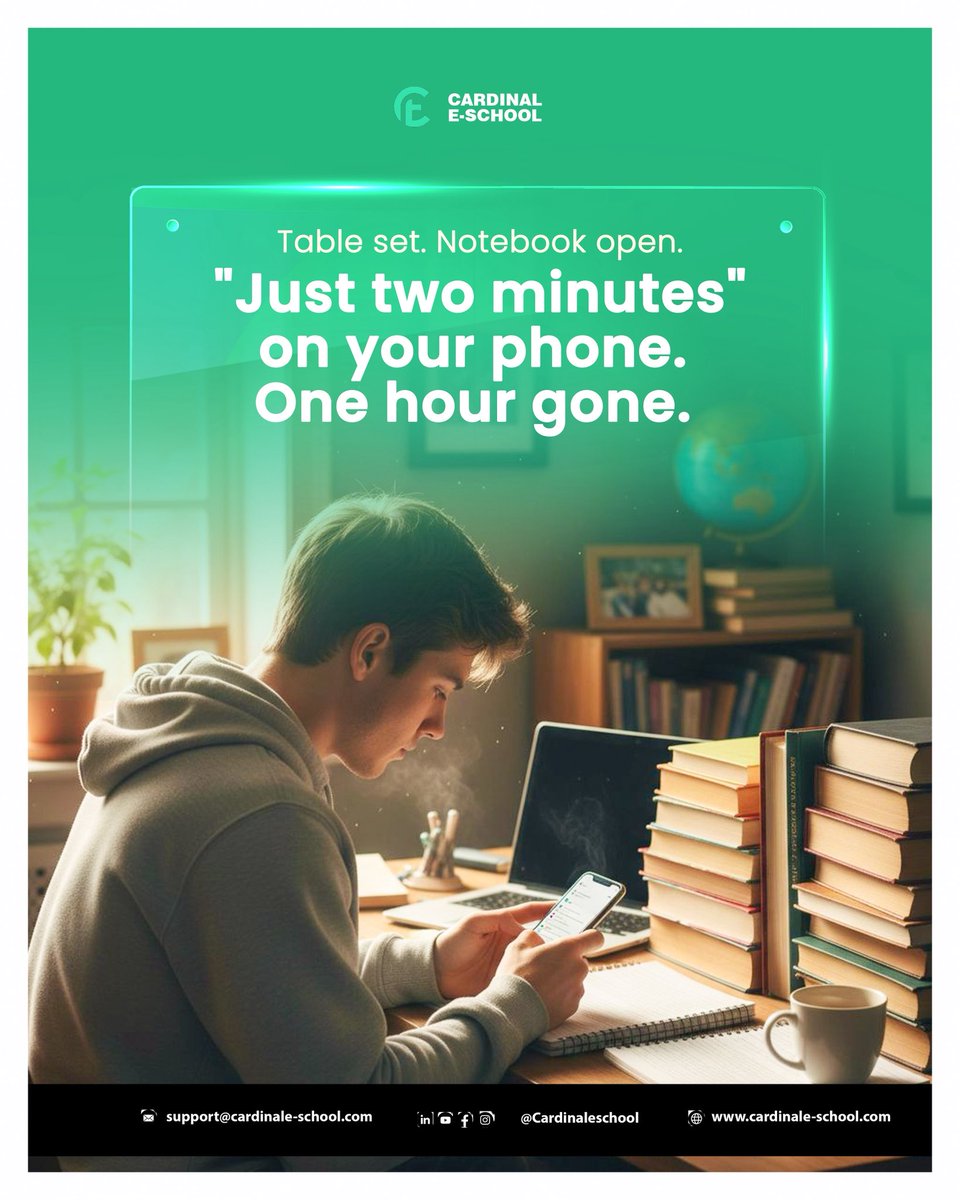 CardinalEschool's tweet photo. Starting is the hardest part. But you do not have to do it alone.  

We built Cardinal Eschool for students like you, the ones who show up even after getting distracted.  

Tag your study buddy who needs to see this. https://t.co/8F0TRB36br