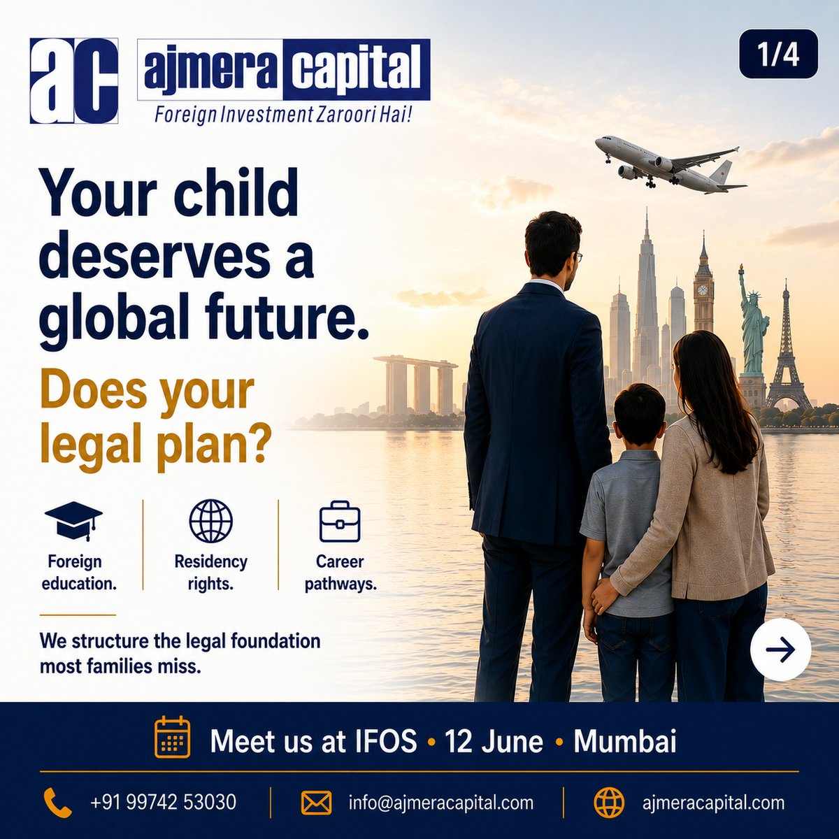 AjmeraLawInt's tweet photo. Attending the Equalifi #IndianFamilyOffice Summit in Mumbai?

WhatsApp me in advance to fix a time at the event.
📞 +91 99742 53030

33 years · 30,000+ clients · India to the world.
https://t.co/jCMiscnGQl

#IFOS2026 #FamilyOffice #Equalifi #GlobalMobility #AjmeraCapital https://t.co/7Fh9ptt0NY