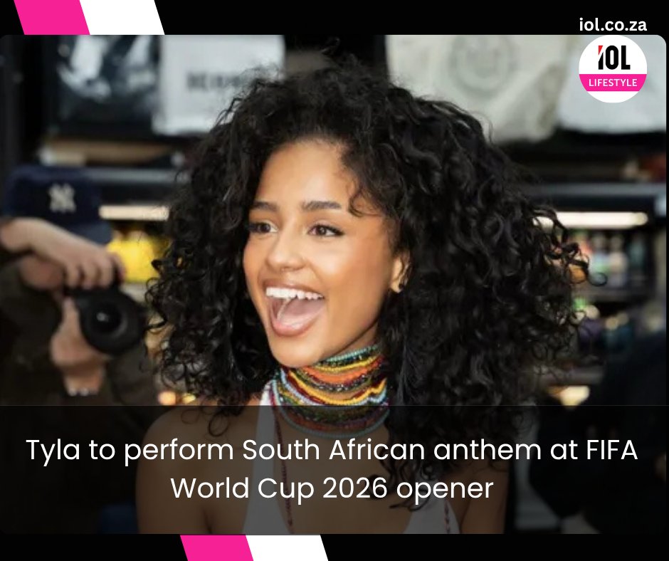 IOL_Lifestyle's tweet photo. Grammy-winning South African sensation Tyla will perform the national anthem, Nkosi Sikelel' iAfrika, at the FIFA World Cup 2026 opening ceremony in Mexico City on Thursday, 11 June.
Read on https://t.co/wTVKM3ec55
#Tyla #FIFAWorldCup #BafanaBafana https://t.co/zWhmr565wr