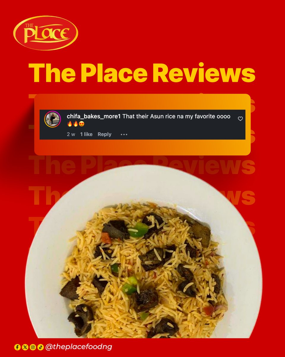 theplacefood_ng's tweet photo. Word on the street: We are the best in the game.

Get your orders in today

#ThePlaceRestaurantNigeria #JiMasunOnThePlace #ThePlaceShowTheFoodShine https://t.co/MRdOtJcEb2