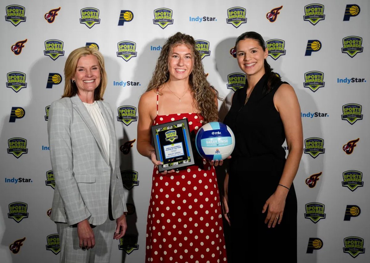 Chargers_vball's tweet photo. Congrats to Bailey Sinish and Cala Haffner for being nominees for the Indy Star High School volleyball award and for Bailey for being selected as the winner! https://t.co/P9ZaBzu0K9