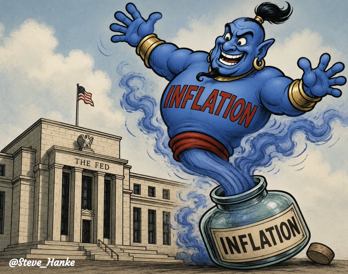 steve_hanke's tweet photo. The U.S. Consumer Price Index jumped from 3.8%/yr in April to 4.2%/yr in May. That's the highest rate since April of 2023.

As I've been saying for months, the inflation genie is out of the bottle. https://t.co/Se9dTOzinr